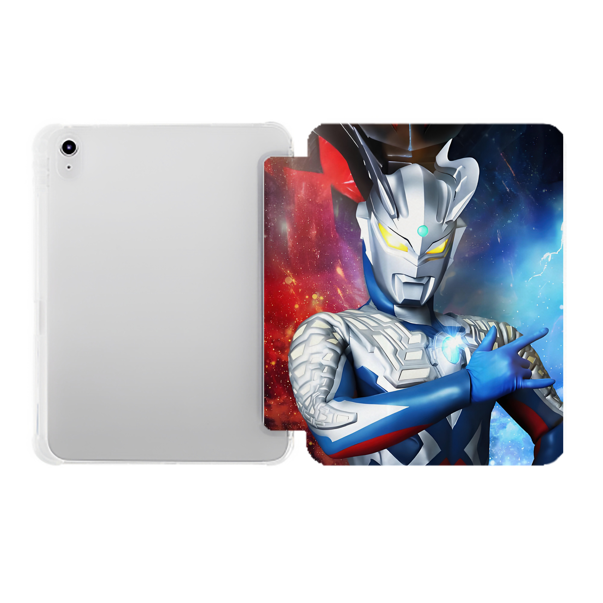 （画像用） ウルトラマン Ultraman IPad ケース ペン収納付き 三つ折りスタンド PUレザー×シリコン 対応機種9.5/10.5/10.9インチ